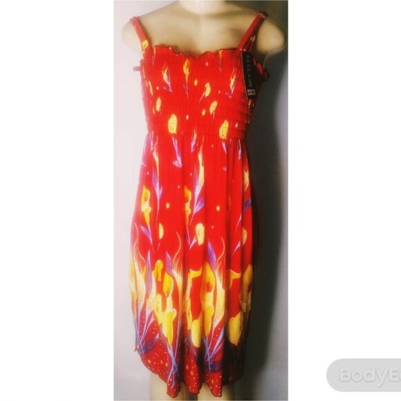 Fiery Red Midi Dress - Picture 1 of 4